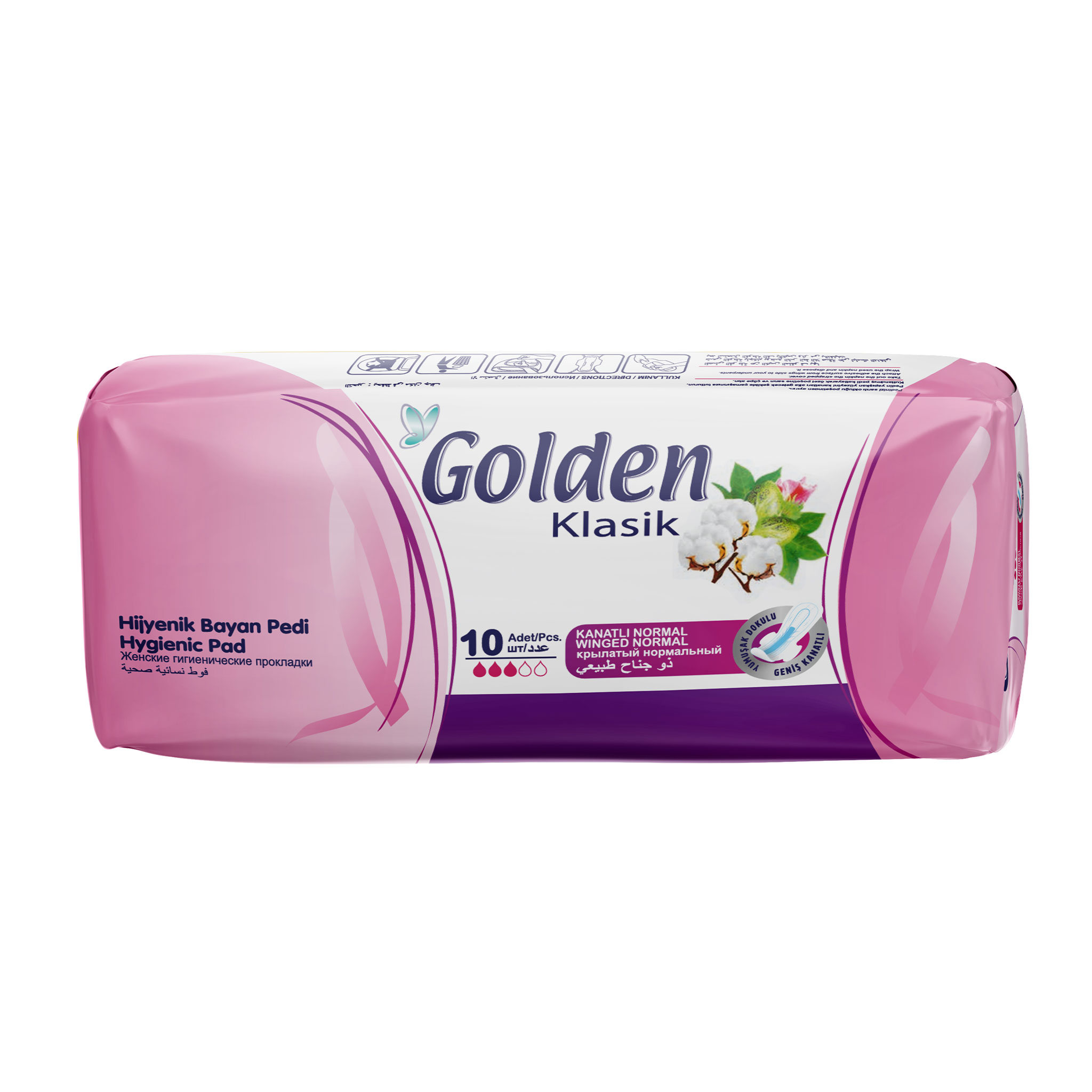 Golden Classic Purple 10-pack Hygiene Pad<br>