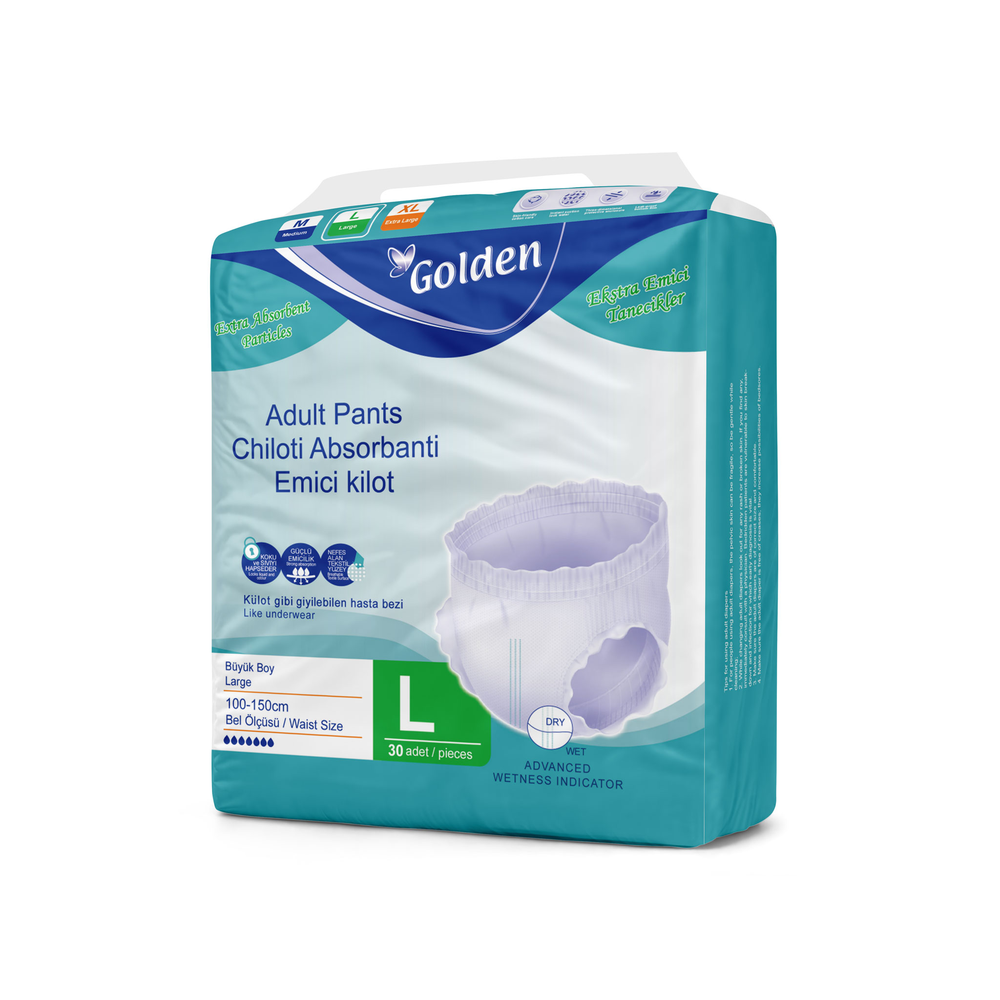 Golden Külotlu Yetişkin Hasta Bezi 30'lu Large