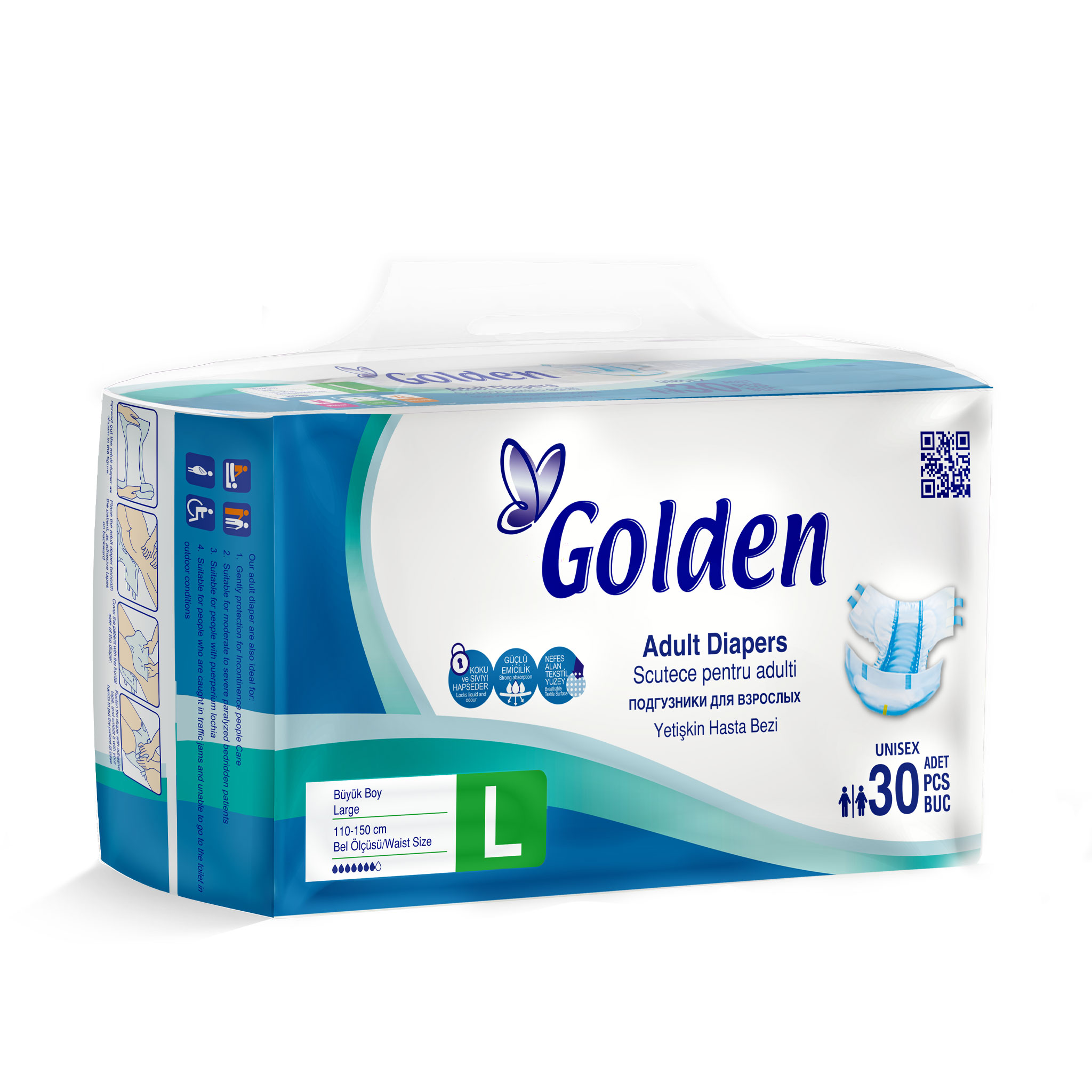 Golden Bantlı Yetişkin Hasta Bezi 30'lu Large