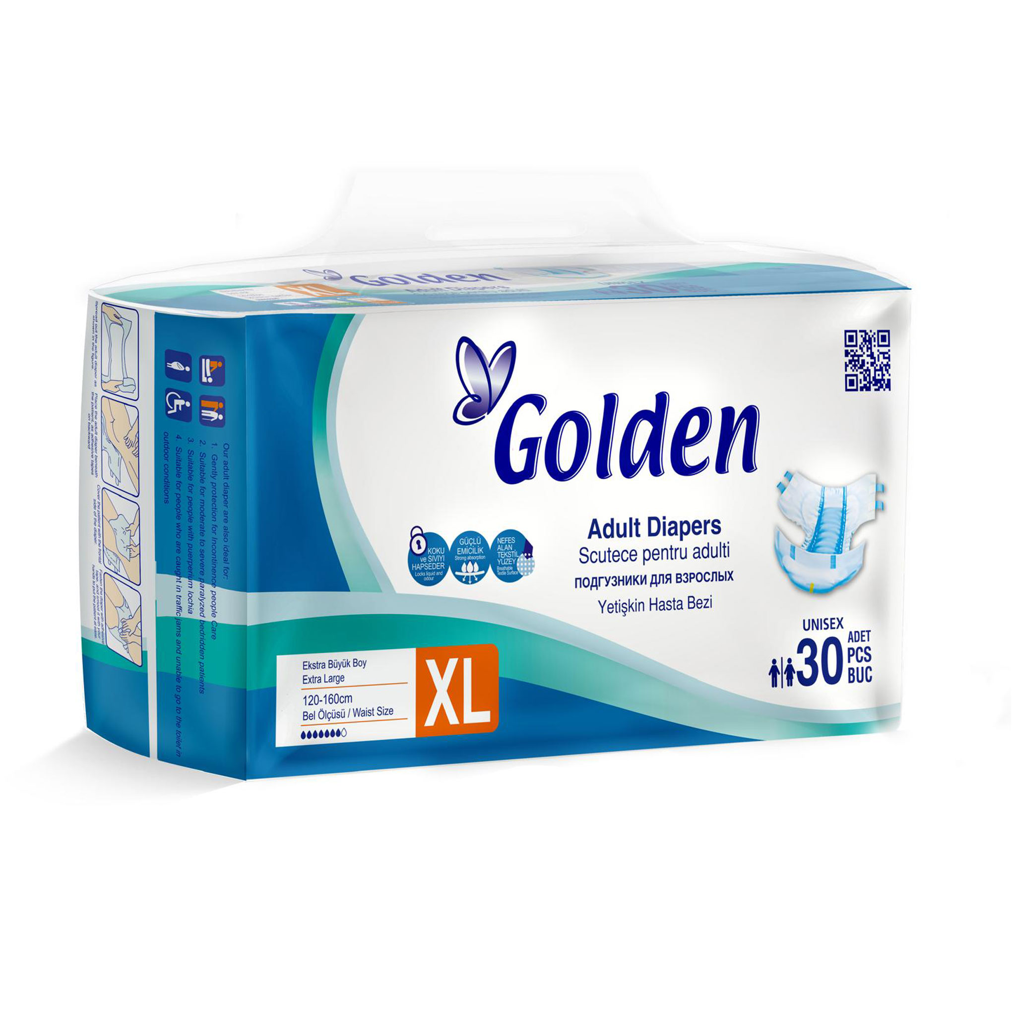 Golden Bantlı Yetişkin Hasta Bezi 30'lu X-Large